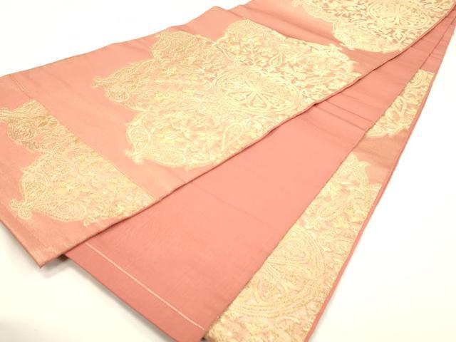 平和屋着物◎六通柄　本袋帯　正倉院花文　金糸　正絹　逸品　DABA2210ya