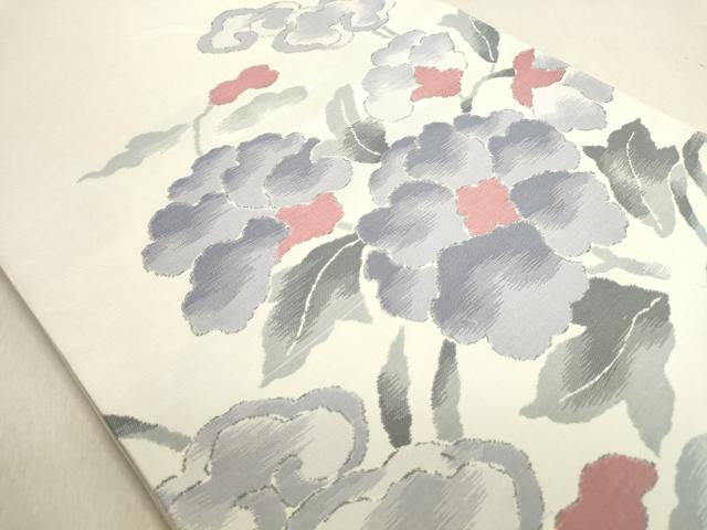平和屋着物◎太鼓柄袋帯　草花文　正絹　逸品　DABA2215ya