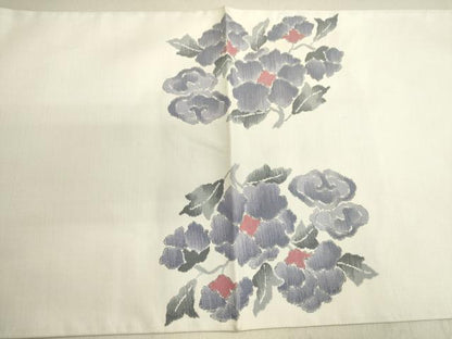 平和屋着物◎太鼓柄袋帯　草花文　正絹　逸品　DABA2215ya
