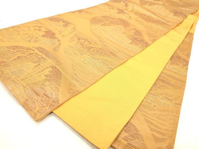 平和屋着物◎六通柄袋帯 風景文 正絹 逸品 DABA2246ya