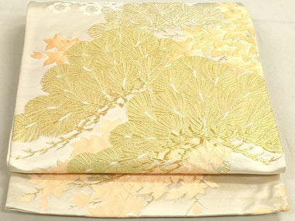 平和屋着物◎六通柄袋帯 唐織 松 梅 金糸 正絹 逸品 DABA2275ya