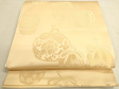 平和屋着物◎両面 全通柄袋帯 仕覆 金糸 正絹 逸品 DABA2278ya