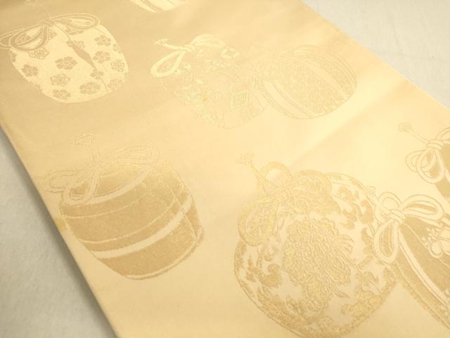 平和屋着物◎両面 全通柄袋帯 仕覆 金糸 正絹 逸品 DABA2278ya
