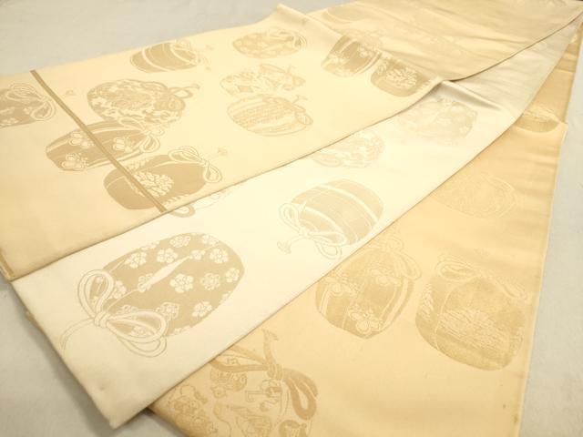 平和屋着物◎両面 全通柄袋帯 仕覆 金糸 正絹 逸品 DABA2278ya