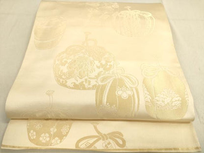平和屋着物◎両面 全通柄袋帯 仕覆 金糸 正絹 逸品 DABA2278ya