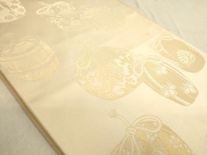 平和屋着物◎両面 全通柄袋帯 仕覆 金糸 正絹 逸品 DABA2278ya