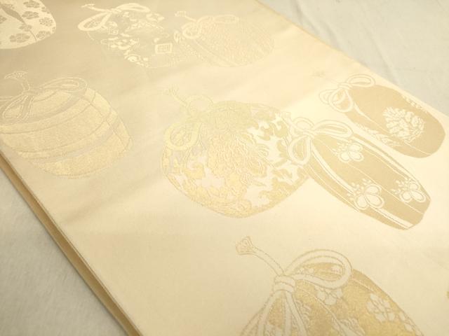 平和屋着物◎両面 全通柄袋帯 仕覆 金糸 正絹 逸品 DABA2278ya