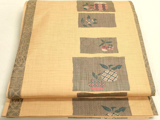 平和屋着物◎六通柄袋帯 紹巴 古今絵巻 正絹 逸品 DABA2289ya