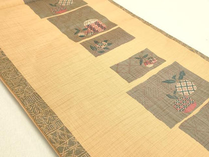 平和屋着物◎六通柄袋帯 紹巴 古今絵巻 正絹 逸品 DABA2289ya