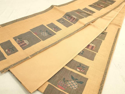 平和屋着物◎六通柄袋帯 紹巴 古今絵巻 正絹 逸品 DABA2289ya