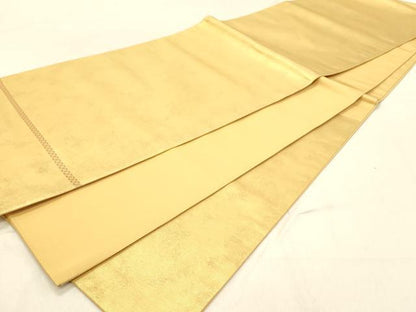 平和屋着物◎六通柄袋帯　霞文　ワンポイント　金糸　正絹　逸品　DABA2331ya