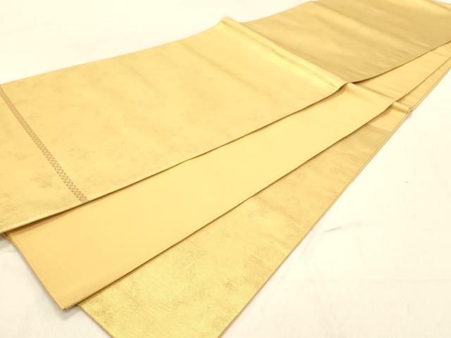 平和屋着物◎六通柄袋帯　霞文　ワンポイント　金糸　正絹　逸品　DABA2331ya