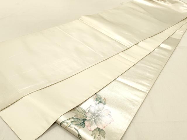 平和屋着物◎太鼓柄袋帯　手描き　枝花文　正絹　逸品　DABA2332ya