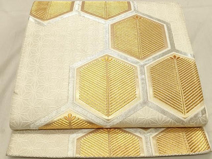 平和屋着物◎六通柄袋帯　亀甲松文　金銀糸　正絹　逸品　DABA2342ya