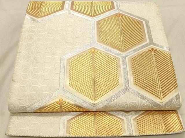 平和屋着物◎六通柄袋帯　亀甲松文　金銀糸　正絹　逸品　DABA2342ya
