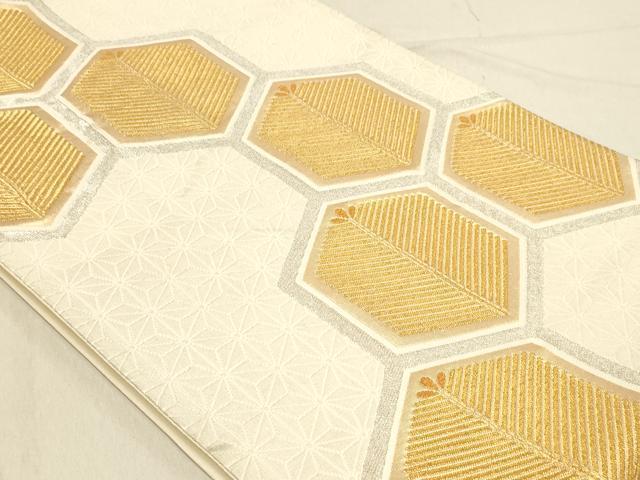 平和屋着物◎六通柄袋帯　亀甲松文　金銀糸　正絹　逸品　DABA2342ya