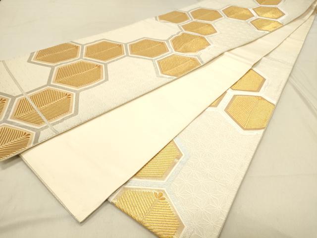 平和屋着物◎六通柄袋帯　亀甲松文　金銀糸　正絹　逸品　DABA2342ya