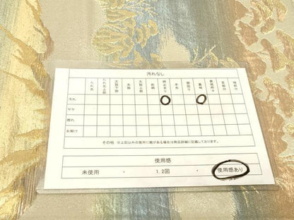 平和屋着物◎六通柄袋帯　浜松文　金糸　正絹　逸品　DABA2346ya