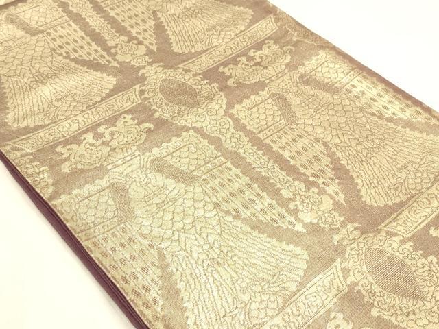 平和屋着物◎六通柄袋帯 壁画文様 正絹 逸品 DABA2377ya
