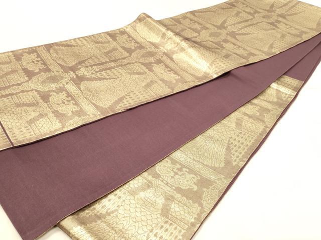 平和屋着物◎六通柄袋帯 壁画文様 正絹 逸品 DABA2377ya
