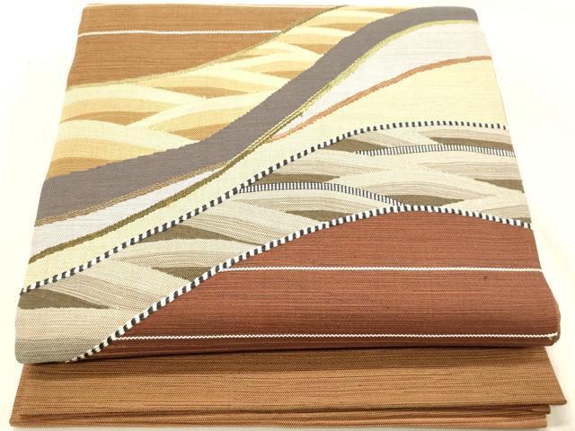 平和屋着物◎太鼓柄袋帯 流水文 正絹 逸品 DABA2379ya