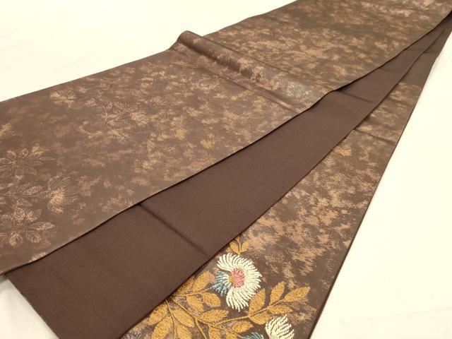 平和屋着物◎太鼓柄袋帯 休み鳥飾花文 金糸 正絹 逸品 DABA2397ya