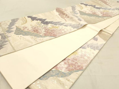 平和屋着物◎六通柄袋帯　吉祥萬代　金銀糸　正絹　逸品　DABA2406ya