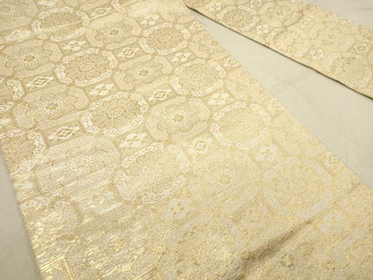平和屋着物◎九寸名古屋帯　蜀江花文　金糸　正絹　逸品　DABA2411ya