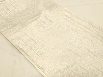 平和屋着物◎六通柄袋帯　樹林文　銀糸　正絹　逸品　DABA2437ya