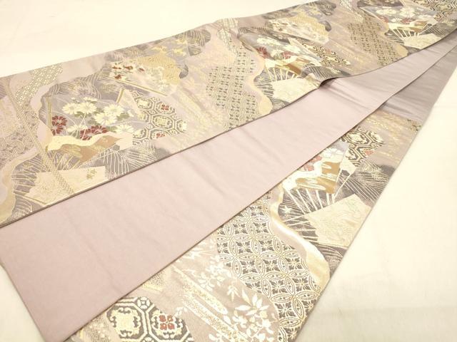 平和屋着物◎六通柄袋帯　唐織　吉祥花文　金糸　正絹　逸品　DABA2443ya