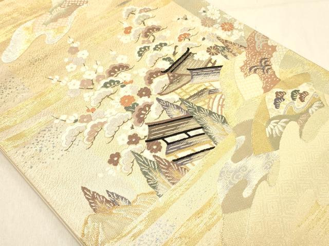 平和屋着物◎六通柄袋帯　唐織　彩雲御所解文　金銀糸　正絹　逸品　DABA2483ya