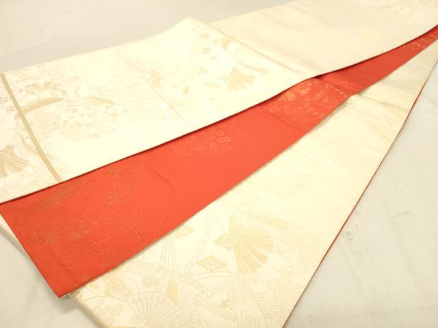 平和屋着物◎両面　全通柄袋帯　人物文　正絹　逸品　DABA2490ya