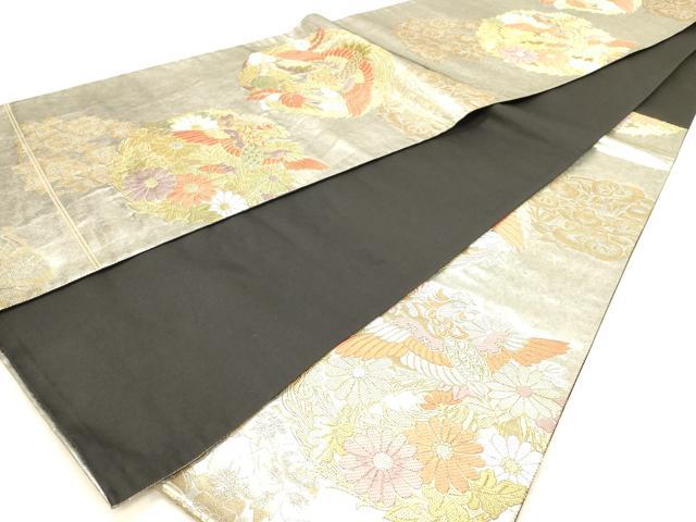 平和屋着物◎六通柄袋帯　唐織　鳳凰花文　金糸　正絹　逸品　DABA2503ya