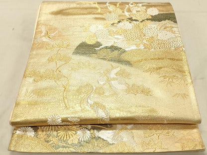 平和屋着物◎佐賀錦　六通柄袋帯　唐織　蒔絵　金銀糸　正絹　逸品　DABA2506ya