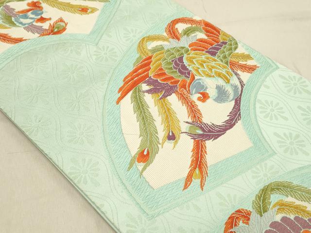平和屋着物◎六通柄袋帯　唐織　鳳凰地紙文　正絹　逸品　DABA2520ya