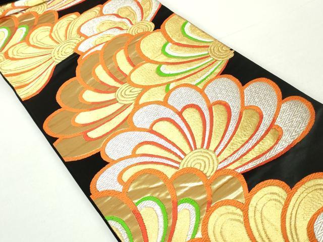 正絹　袋帯　六通柄　唐織　銀糸　正倉院華文 平和屋着物◎六通柄袋帯 唐織 正倉院花鳥華文 金銀糸 正絹 逸品