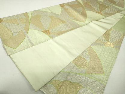 平和屋着物◎六通柄袋帯　地紙花文　金銀糸　正絹　逸品　DABA3016qa