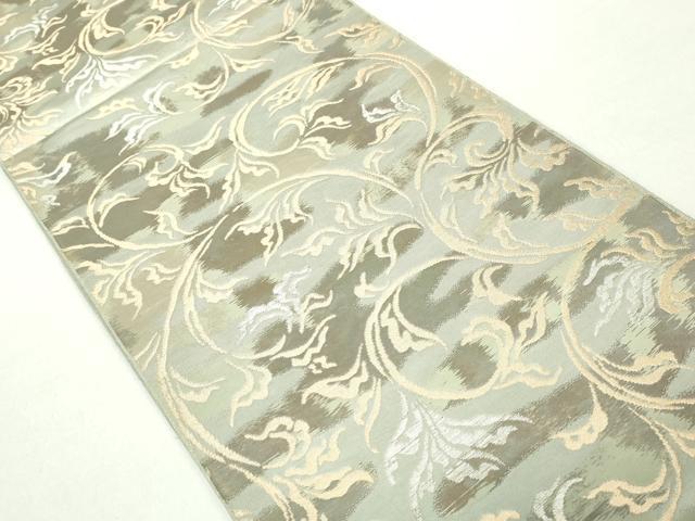 平和屋着物◎西陣 服部織物謹製 六通柄袋帯 こはく錦 更紗花