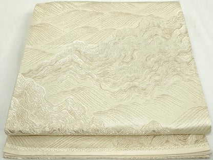 平和屋着物◎西陣　六通柄袋帯　立波文　金糸　正絹　逸品　DABA3028qa