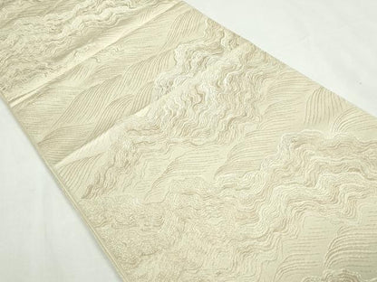 平和屋着物◎西陣　六通柄袋帯　立波文　金糸　正絹　逸品　DABA3028qa