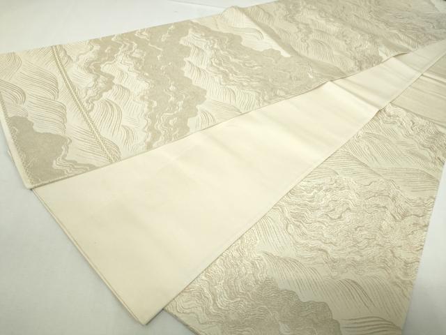 平和屋着物◎西陣　六通柄袋帯　立波文　金糸　正絹　逸品　DABA3028qa