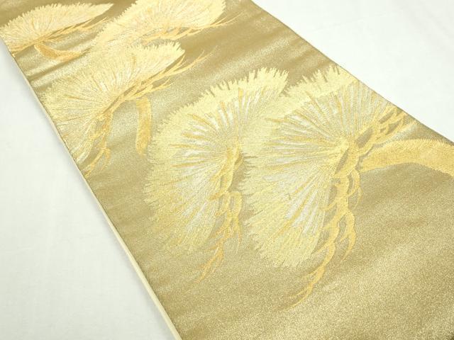 平和屋着物◎六通柄袋帯　枝松文　金糸　正絹　逸品　DABA3029qa