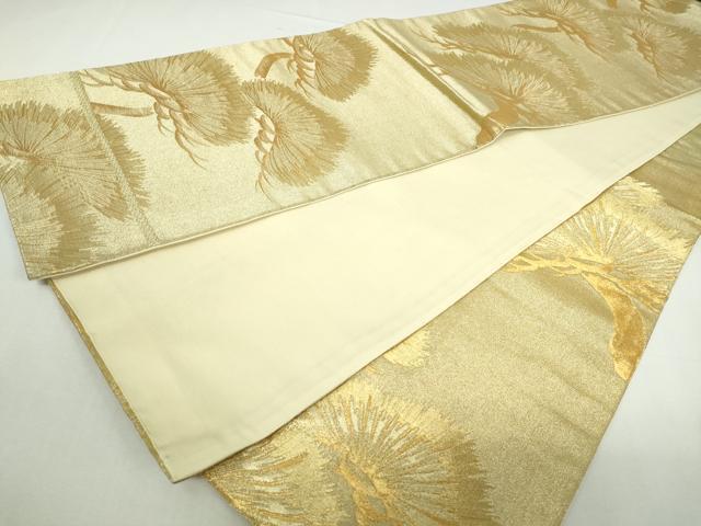 平和屋着物◎六通柄袋帯　枝松文　金糸　正絹　逸品　DABA3029qa