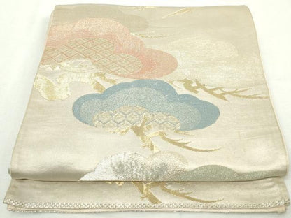 平和屋着物◎六通柄　京袋帯　枝松文　金銀糸　正絹　逸品　DABA3062qa