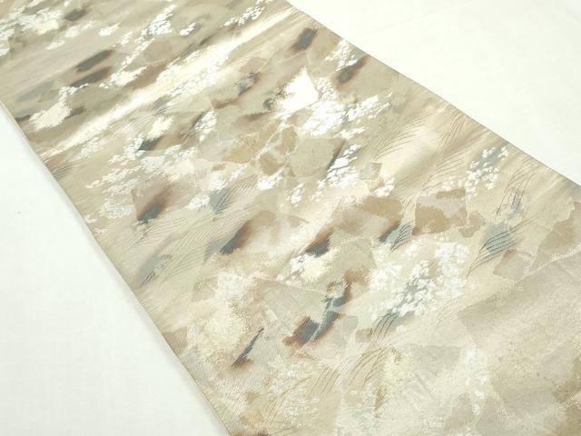 平和屋着物◎六通柄袋帯 立波箔散らし文 銀糸 引箔 正絹 逸品 DABA3074qa