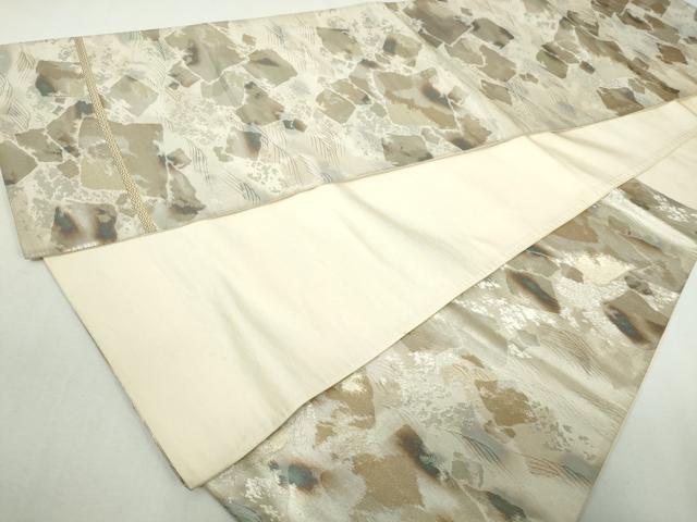 平和屋着物◎六通柄袋帯 立波箔散らし文 銀糸 引箔 正絹 逸品 DABA3074qa