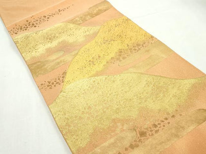 平和屋着物◎綴れ 太鼓柄袋帯 エ霞重ね山文 金銀糸 正絹 逸品 DABA3080qa