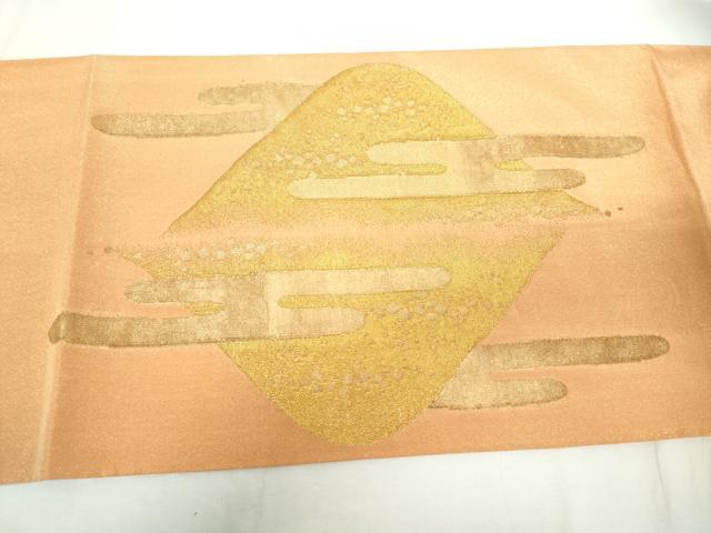 平和屋着物◎綴れ 太鼓柄袋帯 エ霞重ね山文 金銀糸 正絹 逸品 DABA3080qa
