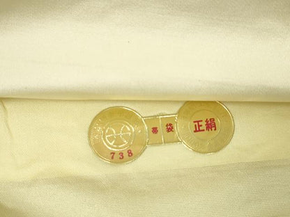 平和屋着物◎西陣 六通柄袋帯 蜀江花文 金銀糸 証紙付き 正絹 逸品 DABA3082qa