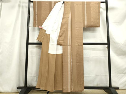 平和屋着物■上質な小紋　鹿の子間道　正絹　逸品　DABA3096qa